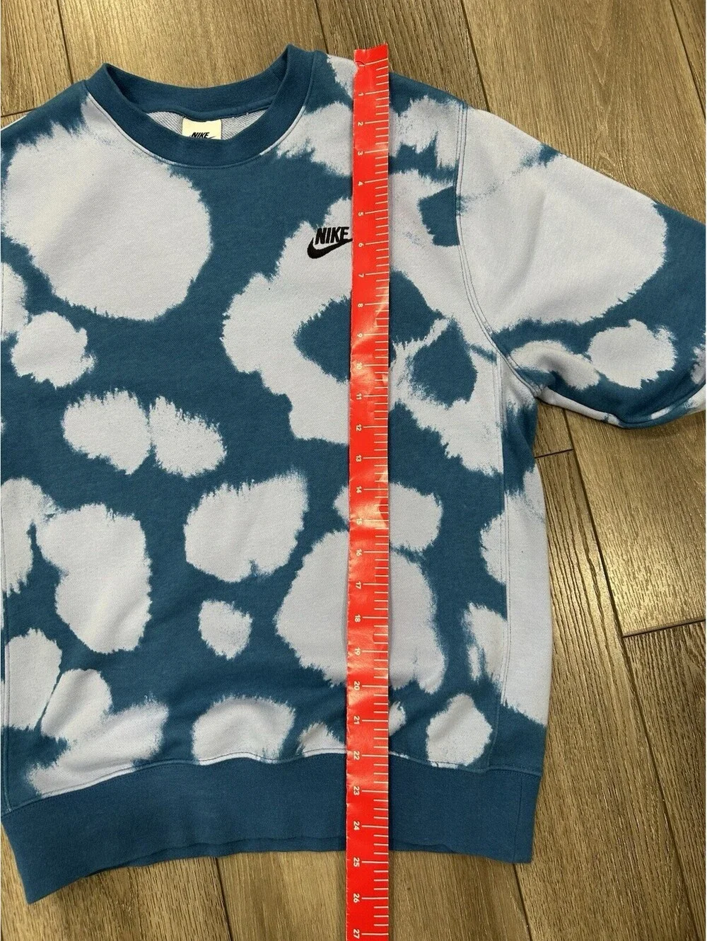 Nike Blue Tie Dye Paint Splotch Design Crewneck Sweatshirt Size Xs